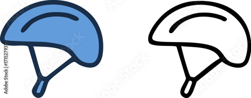 Simple bicycle helmet icon set illustration.