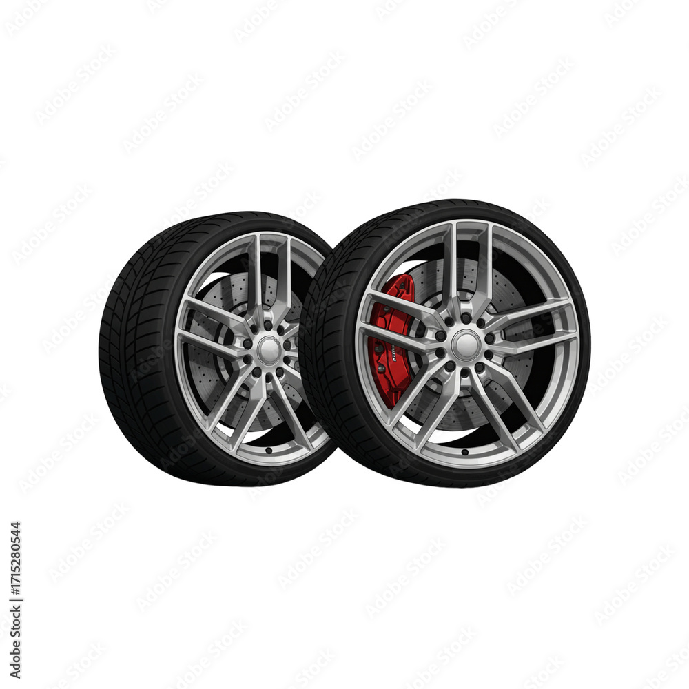 Fototapeta premium car wheel on white background