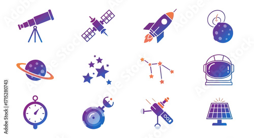 Collection of Space Exploration and Astronomy Icons.