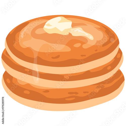 Pancakes with Butter Illustration Vector