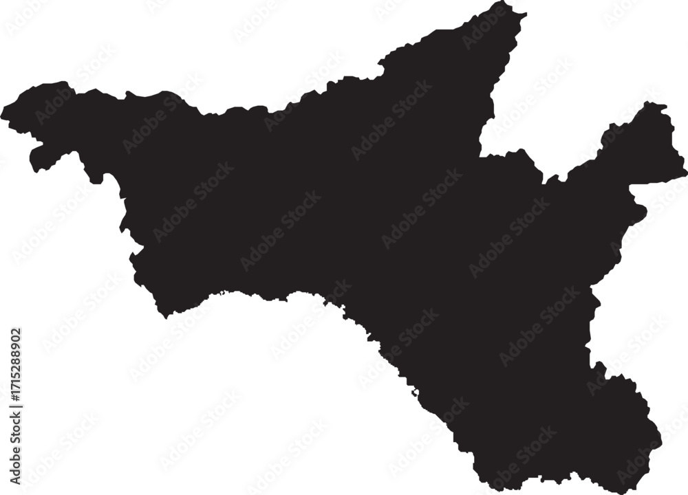 Fototapeta premium Amur Oblast of Russia Map Silhouette