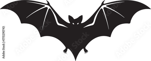 Mysterious silhouette of Bat: A stylized image of a bat, wings outstretched, is depicted in striking dark silhouette, capturing a mood of mystery and intrigue.