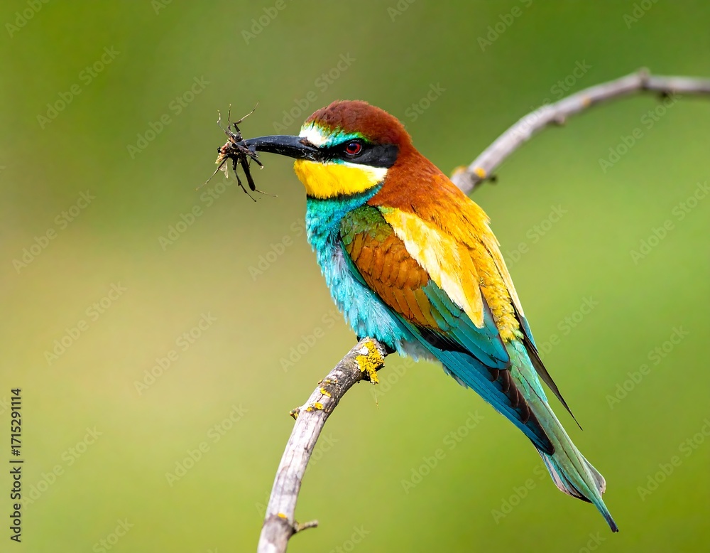Obraz premium Colorful bird perched on a branch