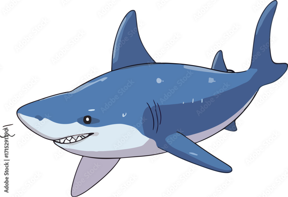 Fototapeta premium Vector illustration of shark