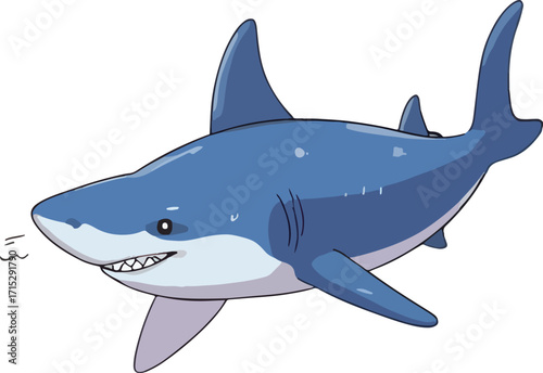 Vector illustration of shark