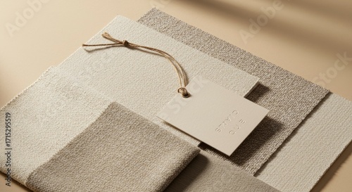 Interior Design Moodboard with Textured Fabric Swatches