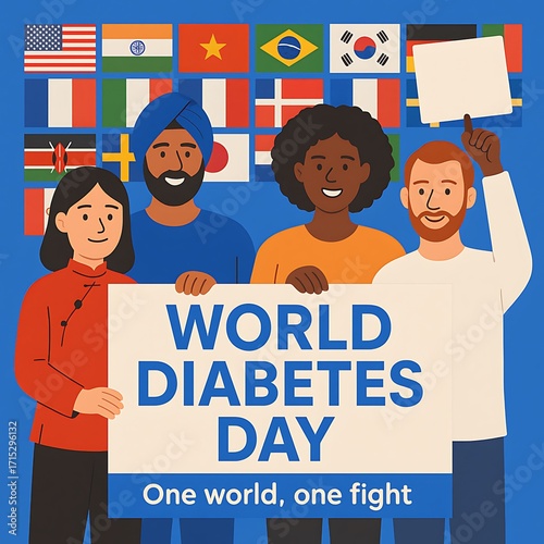 World Diabetes Day diverse community united in global health awareness celebration