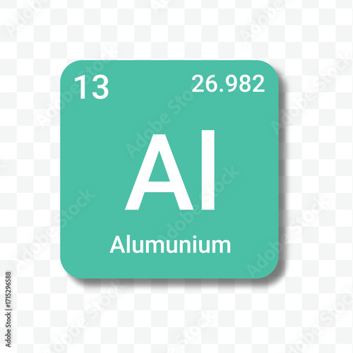 aluminum periodic table element icon vector transparent background