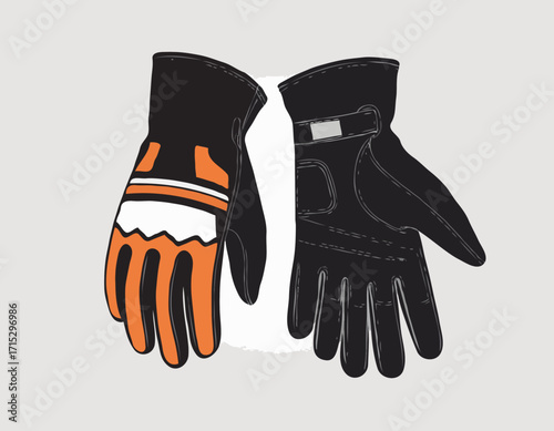 motorcycle racing gloves vector art