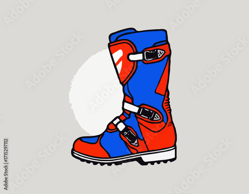 motocross racing boots vector art