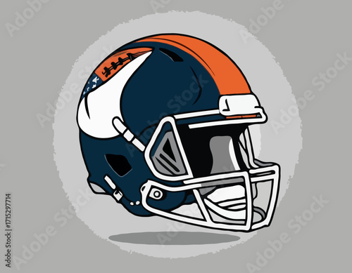 unique and cool helmet american football vector