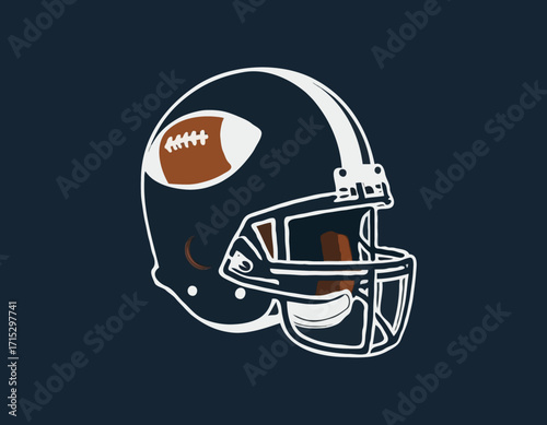 unique and cool helmet american football vector