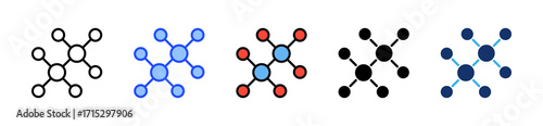 Alkane Structure Icon Collection With Multiple Styles