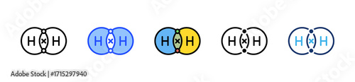 Covalent Bond Icon Collection With Multiple Styles