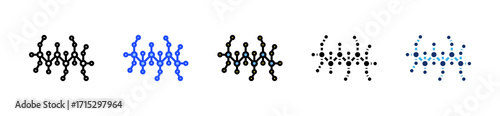 Hydrocarbon Chain Icon Collection With Multiple Styles