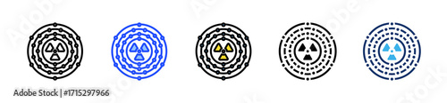 Radioactive Compound Icon Collection With Multiple Styles
