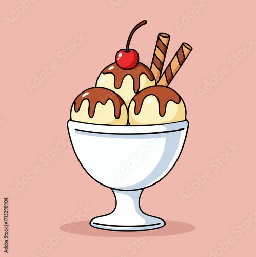 Simple Ice Cream Sundae Icon