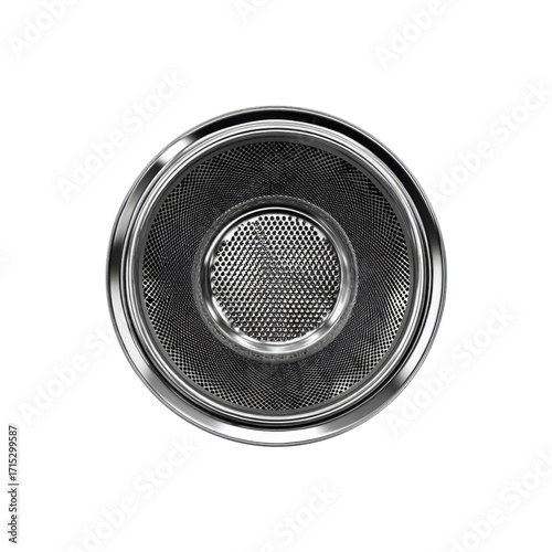 Close-up of a Stainless Steel Colander with Perforated Design