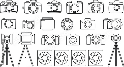 Collection of Camera and Photography Equipment Icons