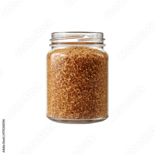 Glass Jar of Light Brown Sugar Crystals