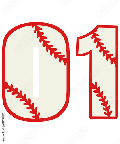 Number 01 Baseball