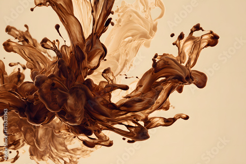 artistic brown ink splash spreading dynamically, abstract high resolution paint explosion, stylish modern composition for posters, branding, and digital creative visuals  