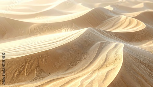 Fototapeta Naklejka Na Ścianę i Meble -  Single Footprint in Golden Sand Dunes