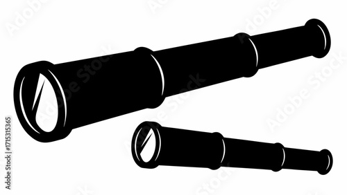 Discovering new horizons with a vintage spyglass, symbolizing exploration and adventure