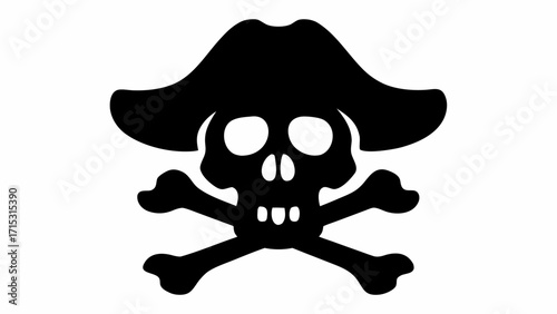 Iconic pirate skull and crossbones symbol representing danger adventure and rebellion