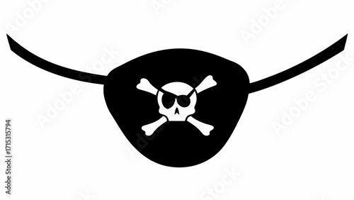 Bold pirate skull with eyepatch and crossbones vector, ideal for adventure themes and design elements