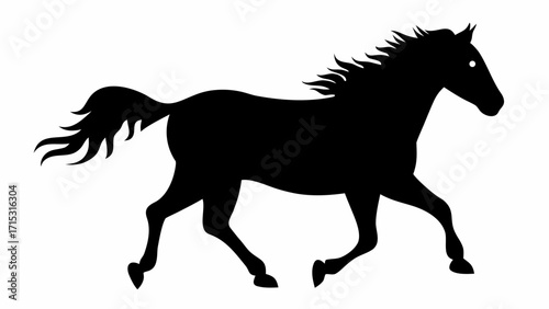 Elegant horse silhouette galloping with power and grace, perfect for equestrian designs