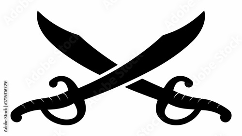 Crossed pirate swords icon, a symbol of adventure, rebellion, and nautical history with a touch of danger