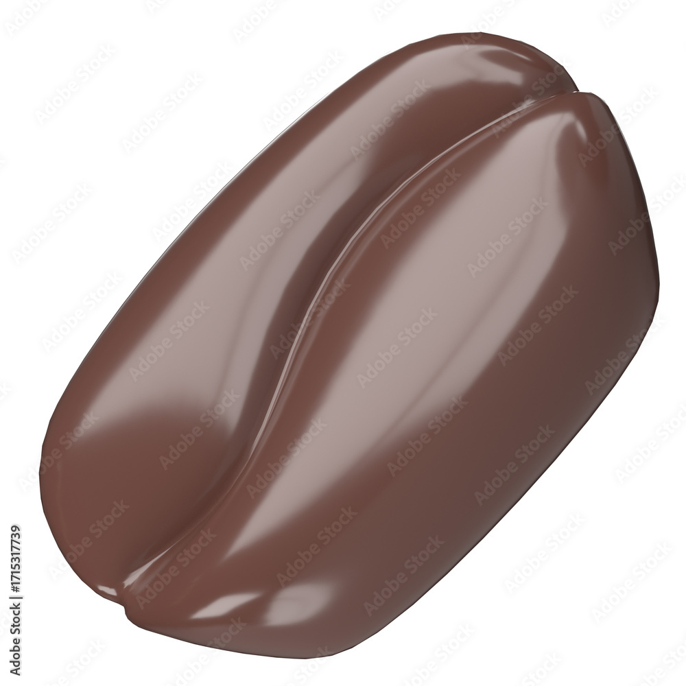 Obraz premium 3D roasted coffee bean icon caffeine ingredient