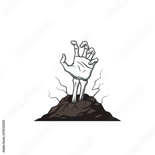 Skeletal Hand Clawing from Grave