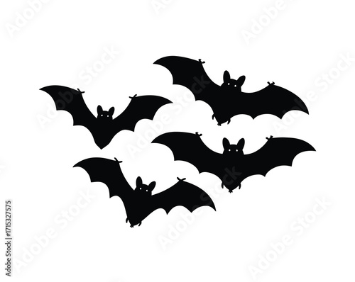 Silhouette of Bats in Flight A Spooky Halloween Decoration