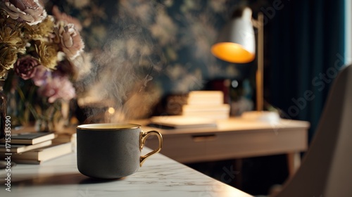 Cozy coffee break in a stylish room