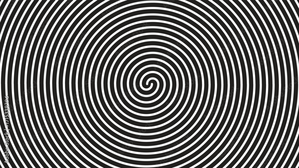 Obraz premium Black Spiral Line on Solid Black Background