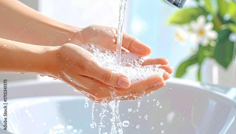 Fototapeta premium woman washing hands