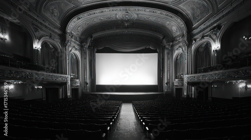 Empty movie theater interior
