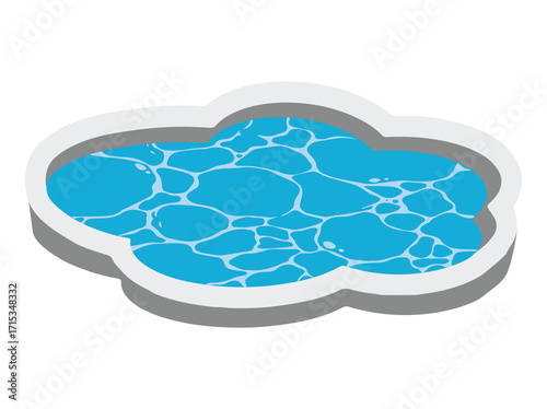 Natural Pool Lake Background Illustration