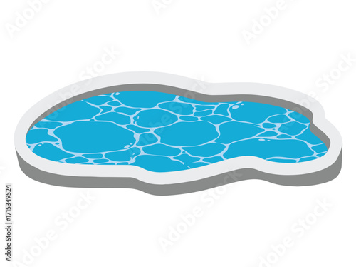 Cute Water Puddle Place Illustration

