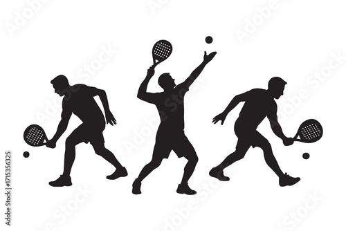 padel sport men pose silhouette