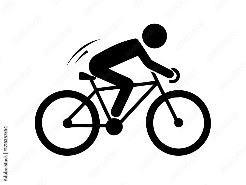 Obraz premium people riding bicycle silhouette set on white background, vector 
