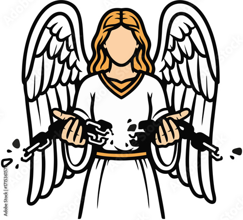 Two angels with golden halos vector