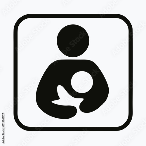  Breastfeeding Mother and Baby Icon: Nurturing, Health, and Public Lactation Symbol
