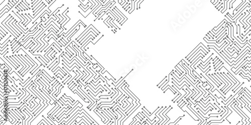 Circuit board. Motherboard scheme in perspective, digital microchip computer technology abstract 3d vector texture. Electronic processor tech, integrated computing element illustration
