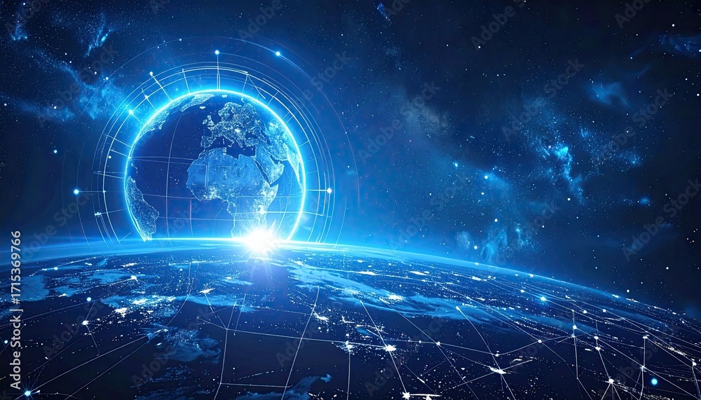 Obraz premium Global network, digital earth