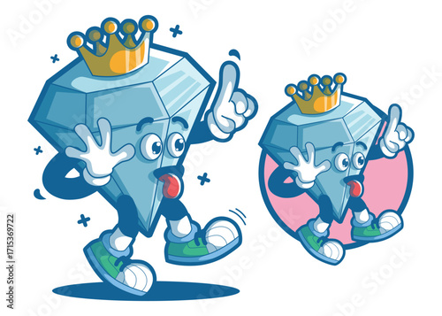 Diamond King Cartoon Mascot