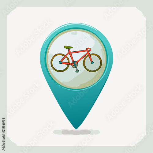 Modern bicycle location icon a vector illustration for navigation and wayfinding