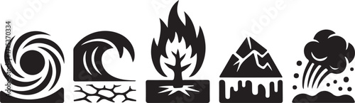 Dynamic elemental forces symbols for nature and power